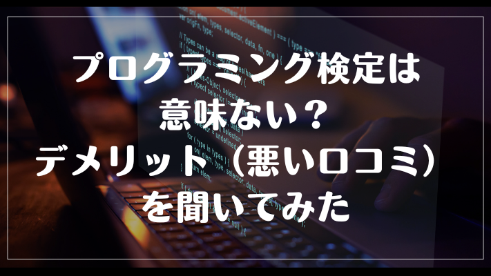 プログラミング検定は意味ない?デメリット(悪い口コミ)を聞いてみた