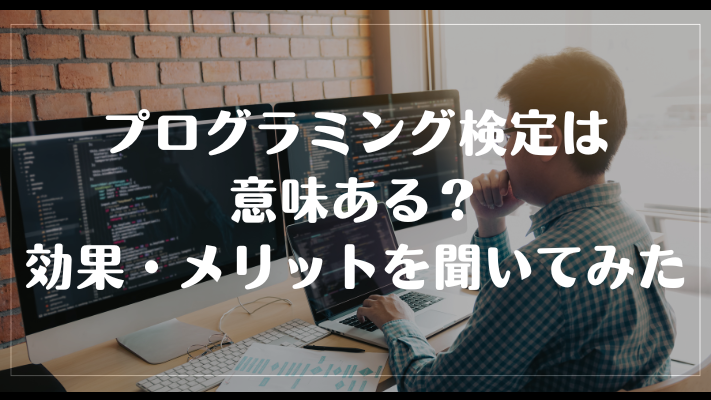 プログラミング検定は意味ある?効果・メリットを聞いてみた